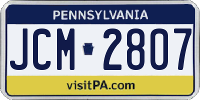 PA license plate JCM2807