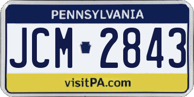 PA license plate JCM2843
