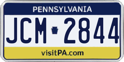 PA license plate JCM2844