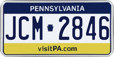 PA license plate JCM2846