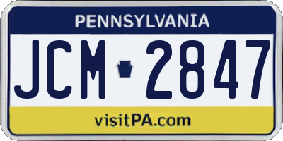PA license plate JCM2847