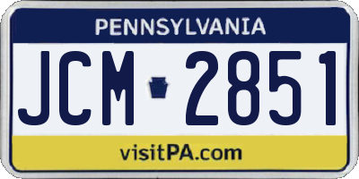 PA license plate JCM2851