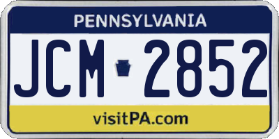 PA license plate JCM2852