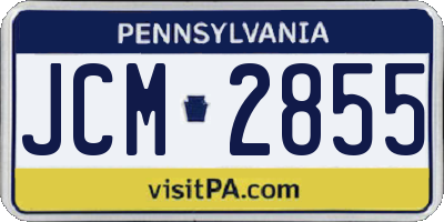 PA license plate JCM2855