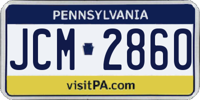 PA license plate JCM2860