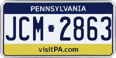 PA license plate JCM2863