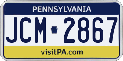 PA license plate JCM2867