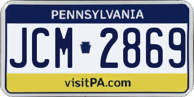 PA license plate JCM2869