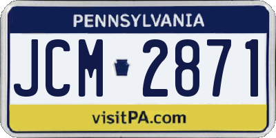 PA license plate JCM2871