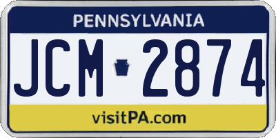 PA license plate JCM2874