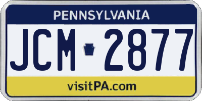 PA license plate JCM2877