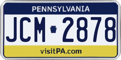 PA license plate JCM2878