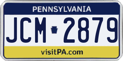 PA license plate JCM2879