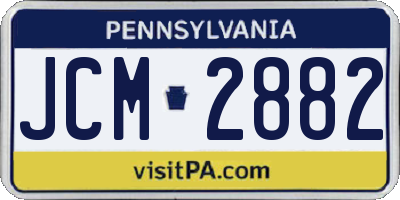 PA license plate JCM2882