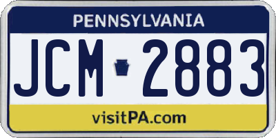 PA license plate JCM2883