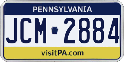 PA license plate JCM2884