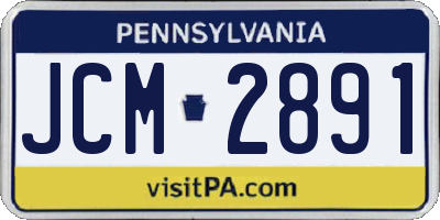 PA license plate JCM2891