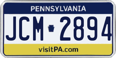 PA license plate JCM2894