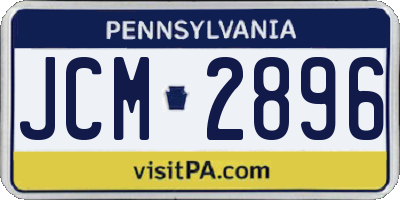 PA license plate JCM2896