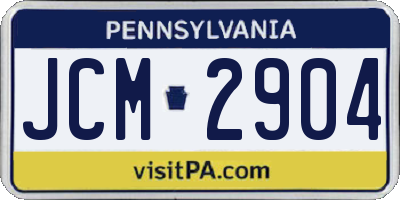 PA license plate JCM2904