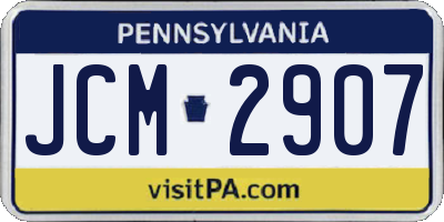 PA license plate JCM2907