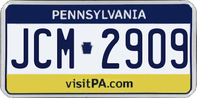 PA license plate JCM2909