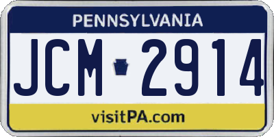 PA license plate JCM2914
