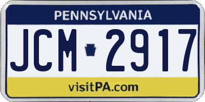 PA license plate JCM2917