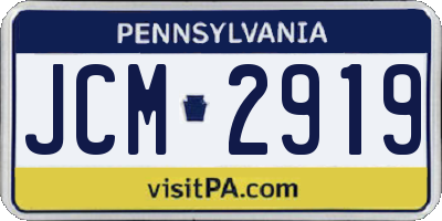 PA license plate JCM2919