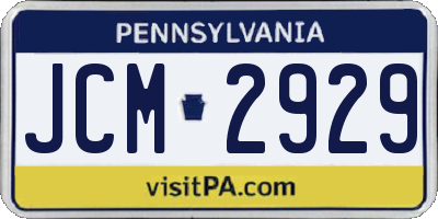 PA license plate JCM2929
