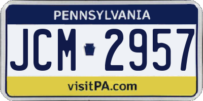 PA license plate JCM2957