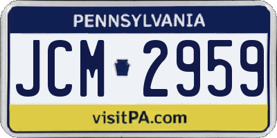 PA license plate JCM2959