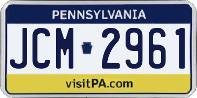 PA license plate JCM2961