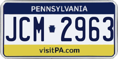 PA license plate JCM2963