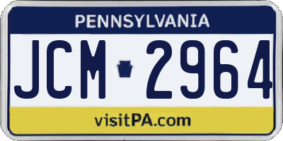 PA license plate JCM2964