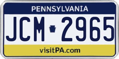 PA license plate JCM2965