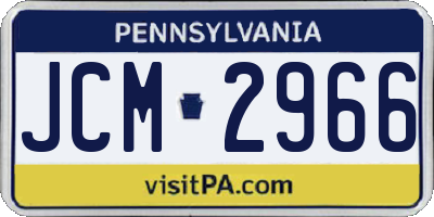 PA license plate JCM2966