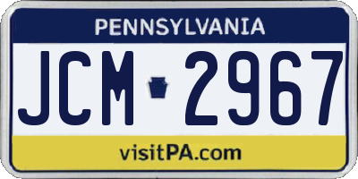 PA license plate JCM2967