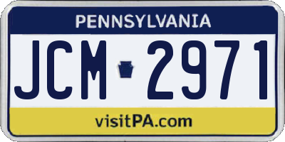 PA license plate JCM2971