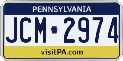 PA license plate JCM2974