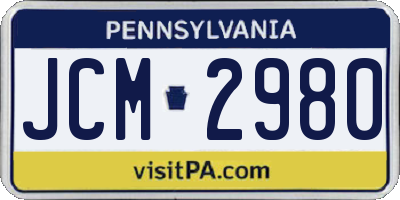 PA license plate JCM2980