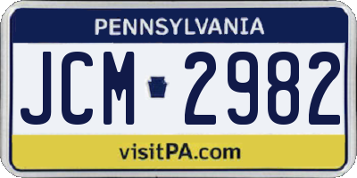 PA license plate JCM2982