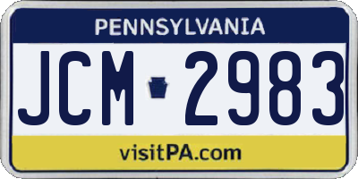 PA license plate JCM2983
