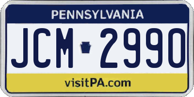PA license plate JCM2990
