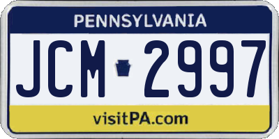 PA license plate JCM2997