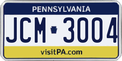 PA license plate JCM3004