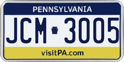 PA license plate JCM3005