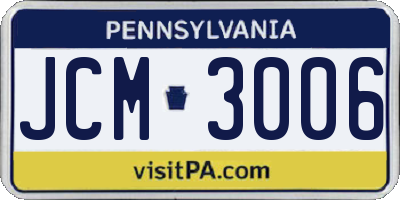 PA license plate JCM3006