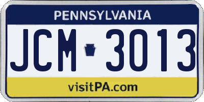 PA license plate JCM3013