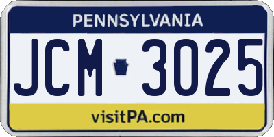 PA license plate JCM3025